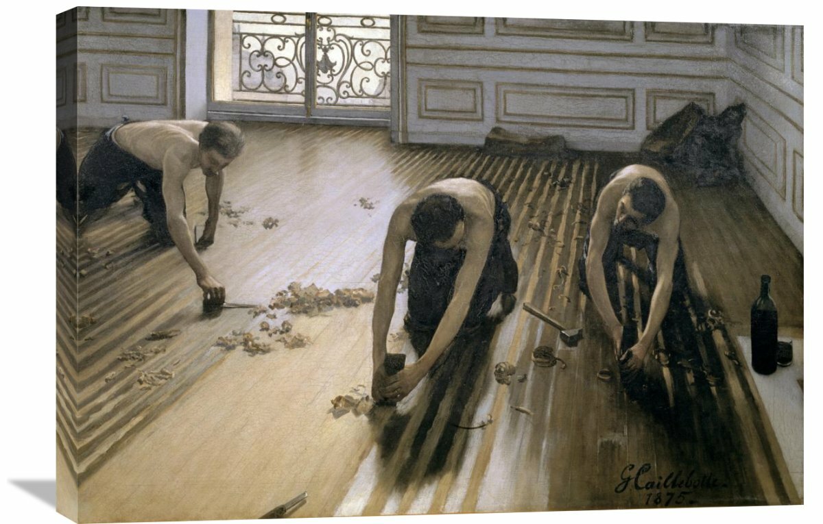 The Floor Scrapers by Gustave Caillebotte Painting Print on Wrapped Canvas