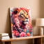 Reproduction d'art sur toile moderne à motif de lion à crinière rose-129555044