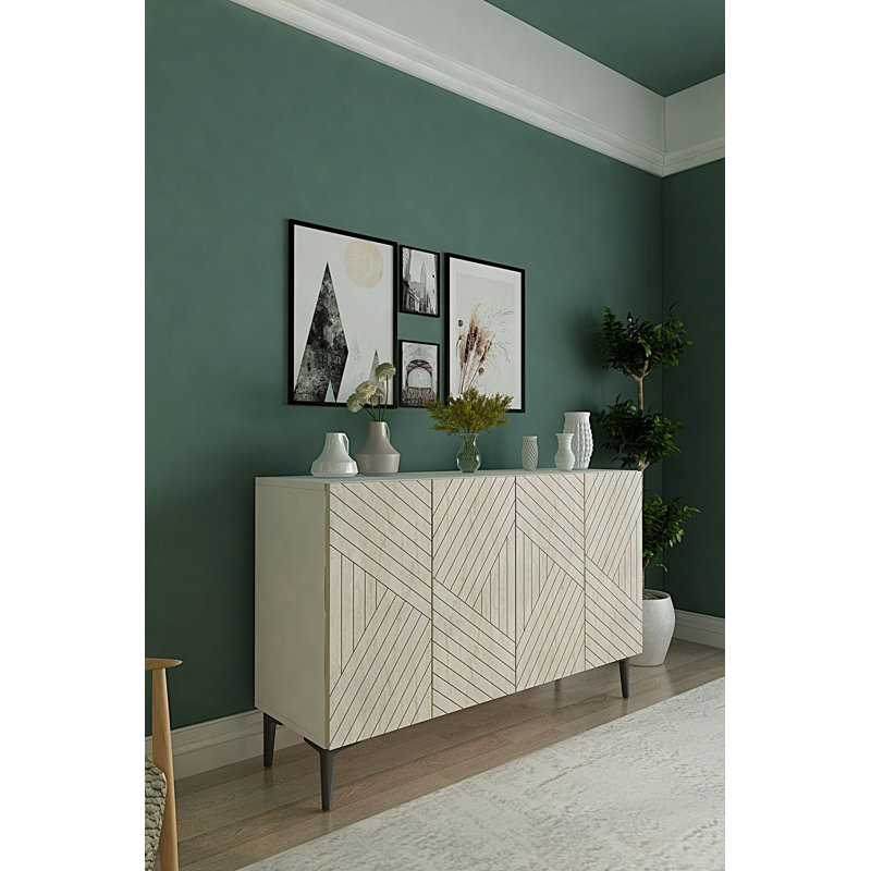 Console, Blanc / Traverti