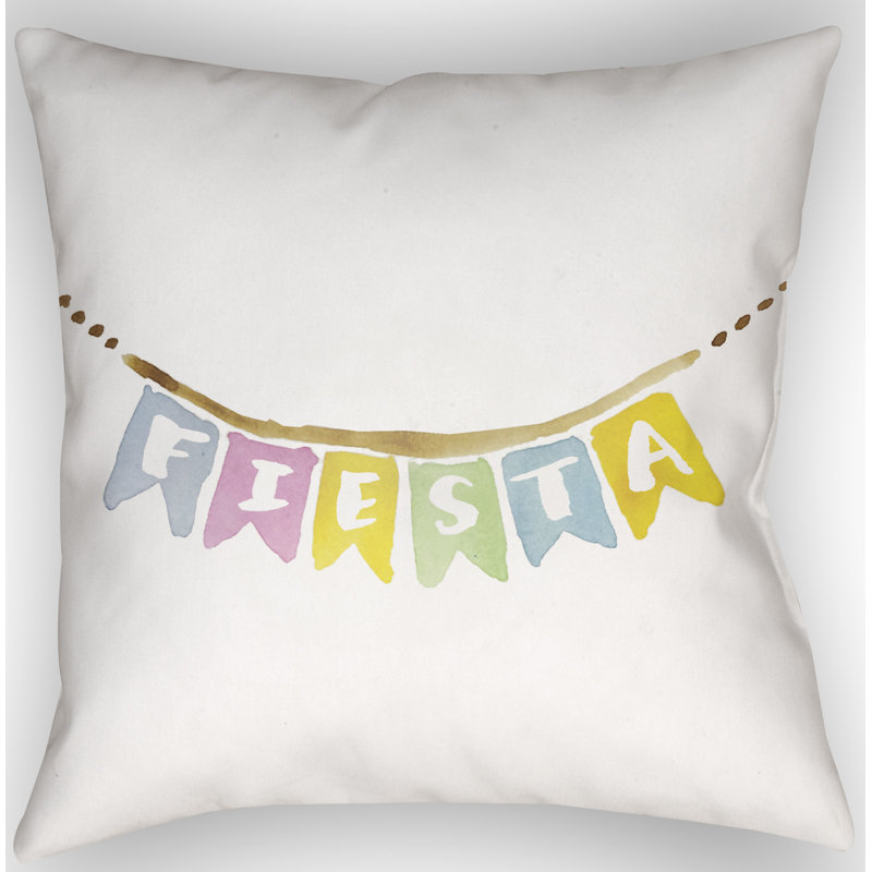 Fiesta Indoor/Outdoor Throw Pillow, 18" H x 18" W x 4" D