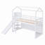 Lit mezzanine en bois avec glissade, tablettes de rangement et lumière-979544000