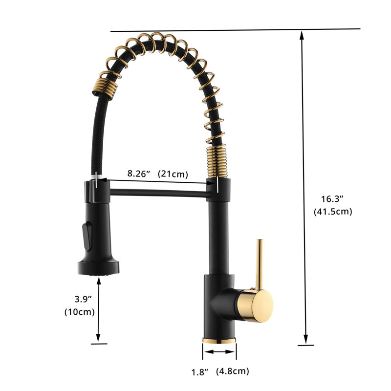 Topcraft Single Handle Single Hole Pull Down Kitchen Sink Faucet