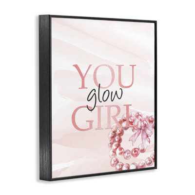You Glow Girl Feminine Framed Giclee, Design By Kim Allen