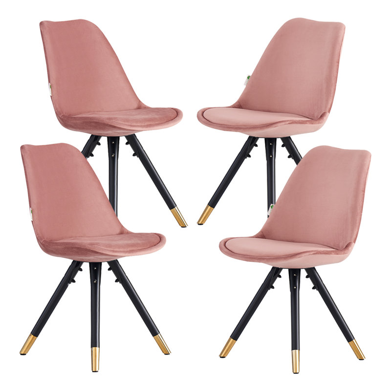Domek Modern Velvet Dining Chair - Upholstered Upper body with Coated Metal Legs - Side Chair for Dining Room Kitchen Living Room - Single