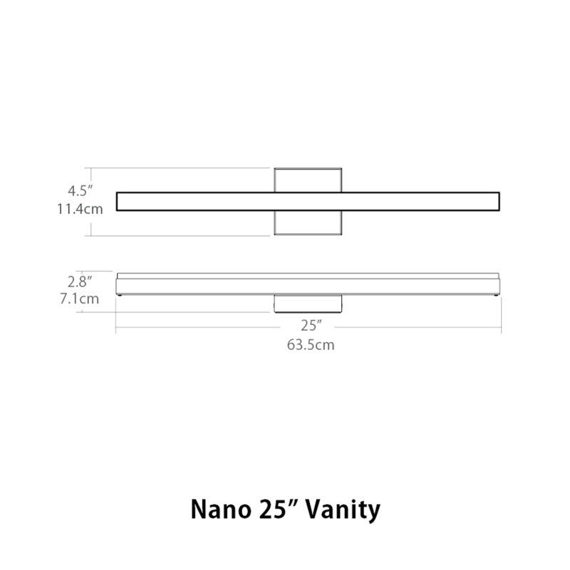 Nano 1 - Light LED Vanity Light, Satin Nickel