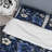 Cobalt Blue Neo Gothic Victorian Pattern Floral Duvet Cover-498218122