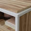 Bureau de bureau moderne brun moderne, surface spacieuse avec tiroir et casier, structure en métal robuste pour une utilisation durable