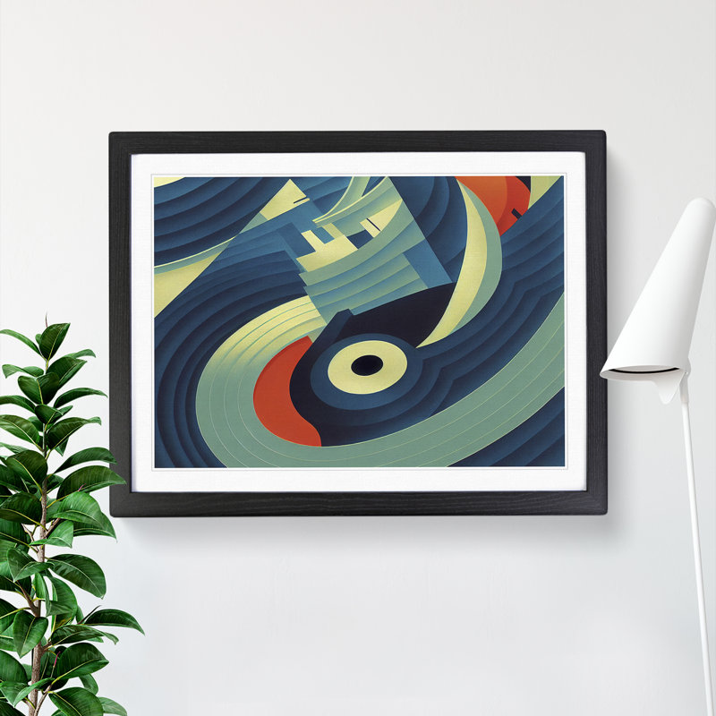 XH1022-8661X Super Modern Abstract - Single Picture Frame Print, 46cm H x 64cm W x 2cm D, Black