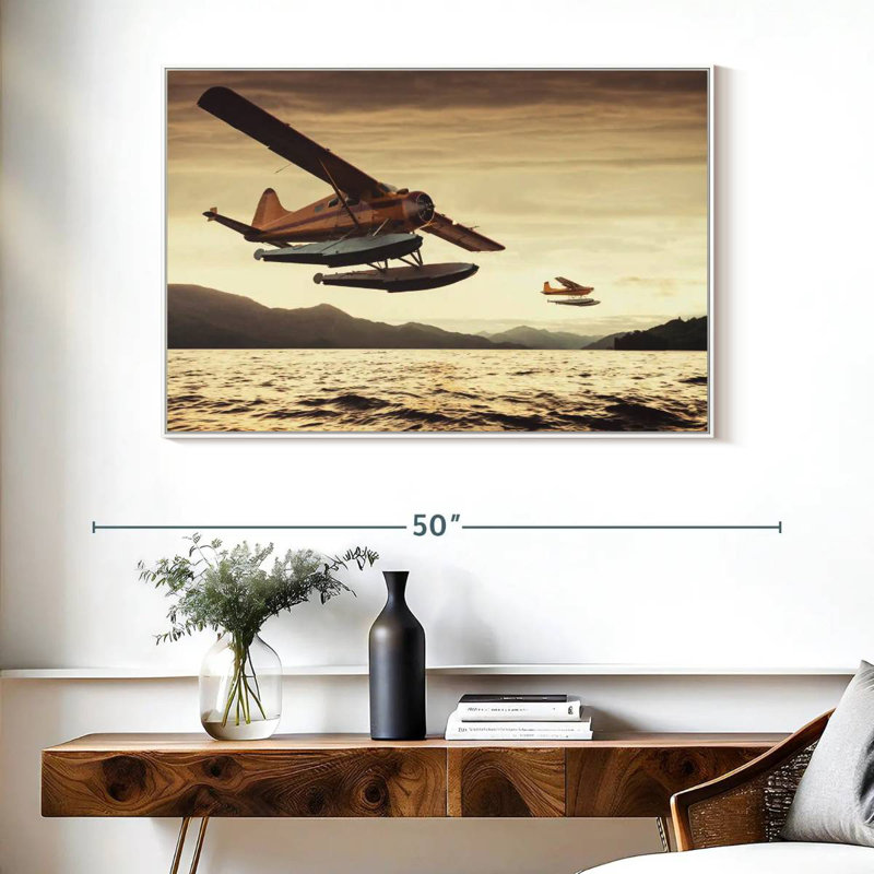 Avions flottants, Cadre flottant blanc, 40 po x 27 po