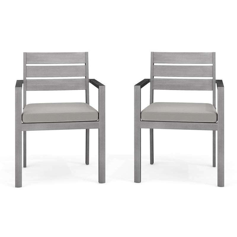Fauteuils de salle à manger empilables toutes saisons Martha Stewart Bedford, Gris / Gris