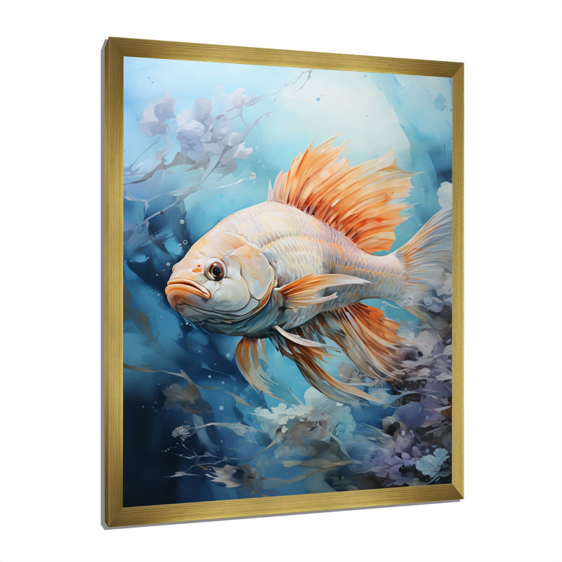 " Fishing Majestic Catch ", 40" H x 30" W x 1.5" D, Gold Picture Framed