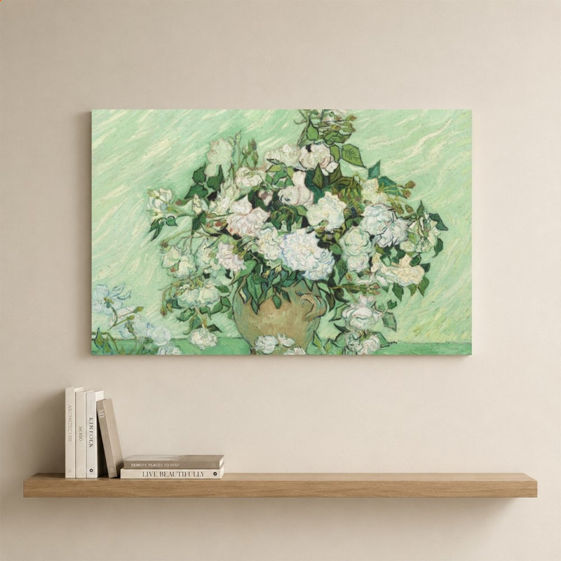 Roses, 1890 par Vincent Van Gogh - Impression sur toile, 36 po x 24 po / toile tendue / ne s'applique pas