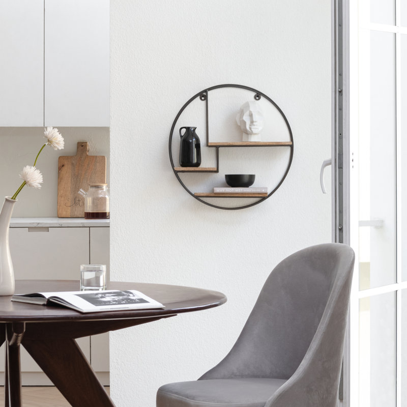 Elysant 3 Piece Circle Floating Shelf, Bronze