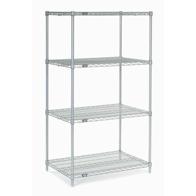 Étagère de démarrage, H 63 po x l 30 po x P 18 po, Époxy argent