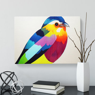Enticing Watercolour Bird - Wrapped Canvas Print