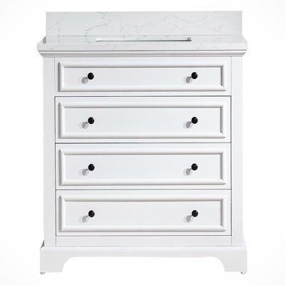 36'' Free Standing Single Bathroom Vanity with Engineered Marble Top -  Winston Porter, 768E37026C2F4414939D9A5655AF1532