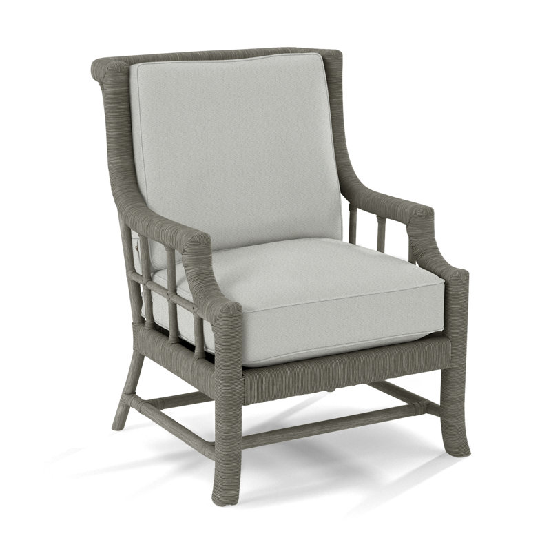 Lafayette Upholstered Armchair, Greystone, Cobalt Blue Stripe; 0204-64
