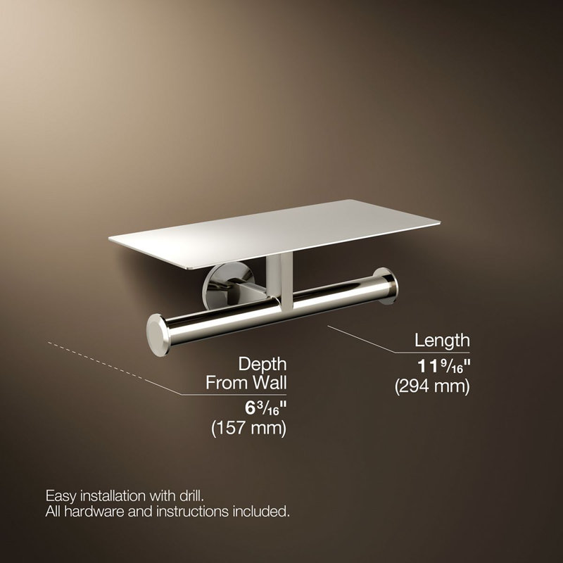 Components™ Covered Double Toilet Tissue Holder, Polished Nickel