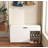 Entryway Bench with Shoe Storage,Adjustable 3-Tier Flip-Up Drawers & Hidden Cabinet,Space-Saving Shoe Organizer,Triple Storage and Modern Design,for Hallway and Living Room,White