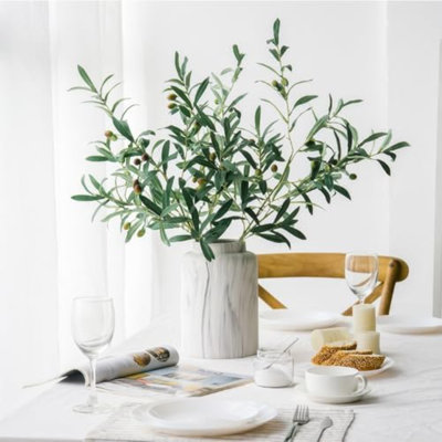Arbre d'olivier artificiel 6 pi - Faux grands oliviers d'intérieur avec panier d'herbes marines et 3 branches d'olivier de 18 pouces, grand olivier artificiel réaliste pour la décoration de bureau