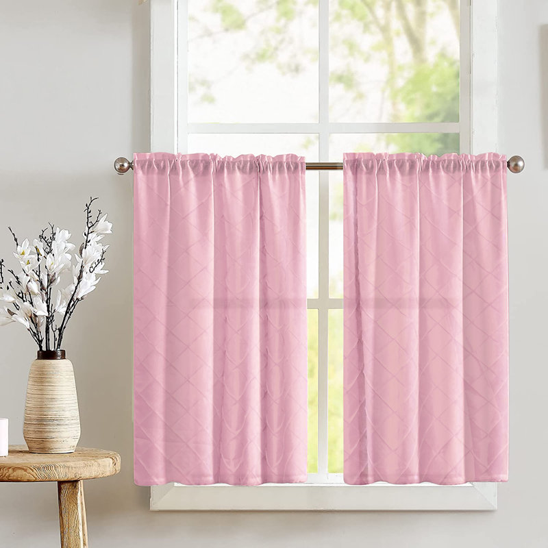 Rideau de couleur unie sur mesure 27 po, Rose