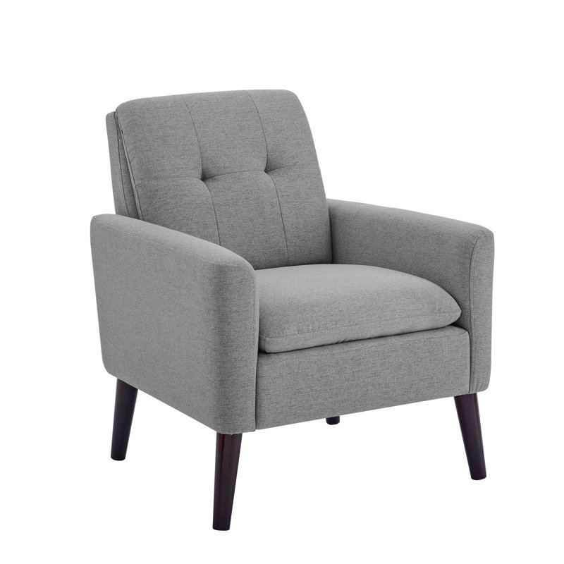 Fauteuil capitonné, Gris, Noir