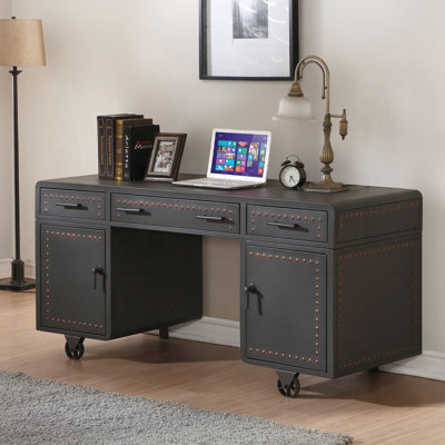 Bureau Emily avec roue, gris sable