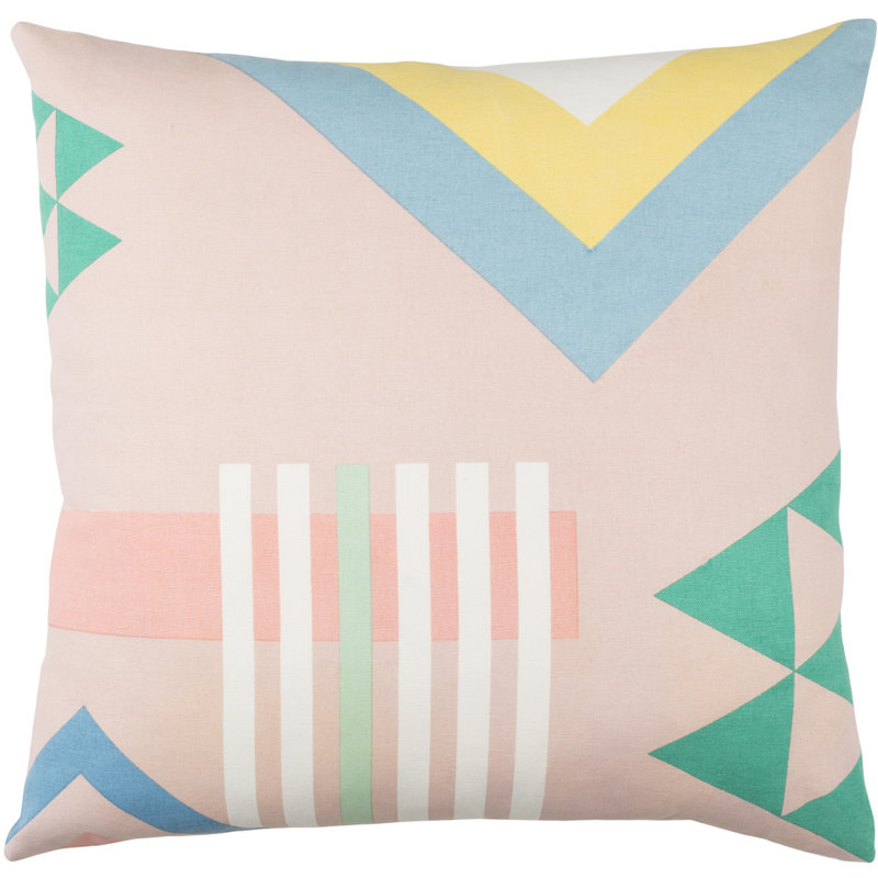 Lina Geometric Cotton Throw Pillow, 20" H x 20" W x 4" D