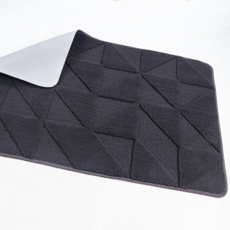 Dorna Non-Slip Geometric Doormat, 15'' W x 24'' L, Dark Gray