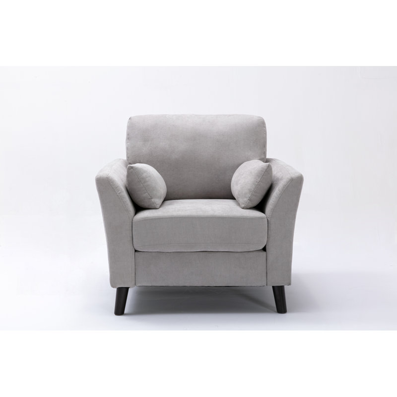 Ellamae Woven Fabric Chair, Gray Velvet
