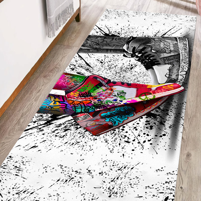 Tapis à motif floral non tissé à motif floral et à motif subtil pour un intérieur chic, Rectangle 2 pi x 2 pi 11 po