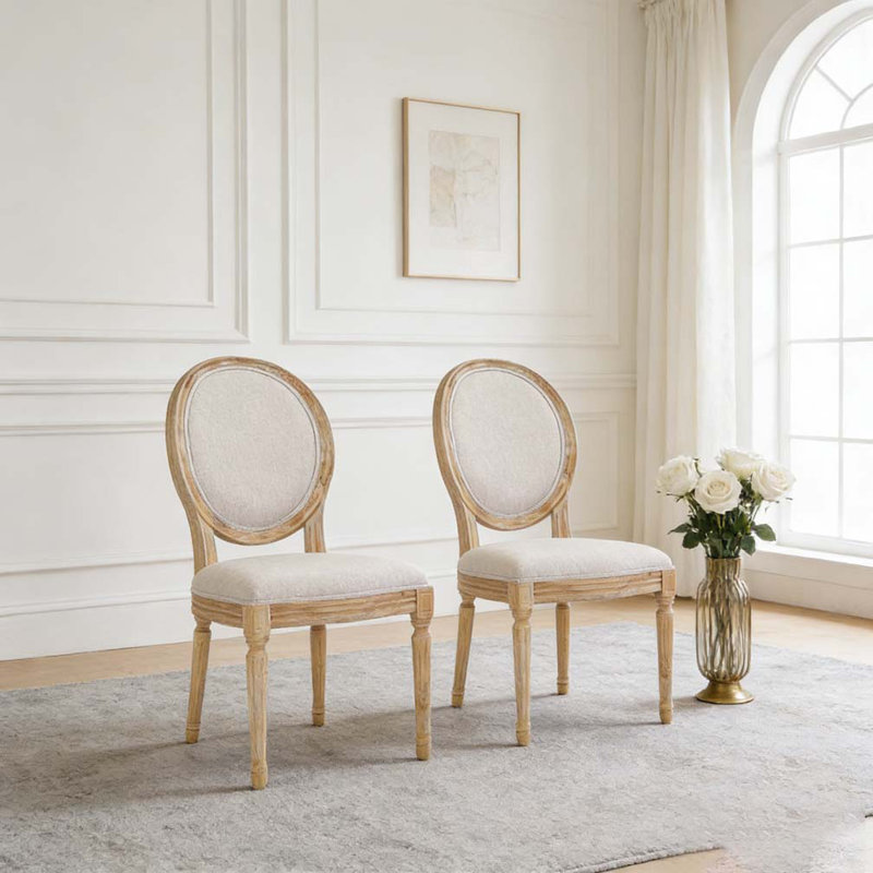 Ensemble de chaises de salle à manger, Beige, Brun