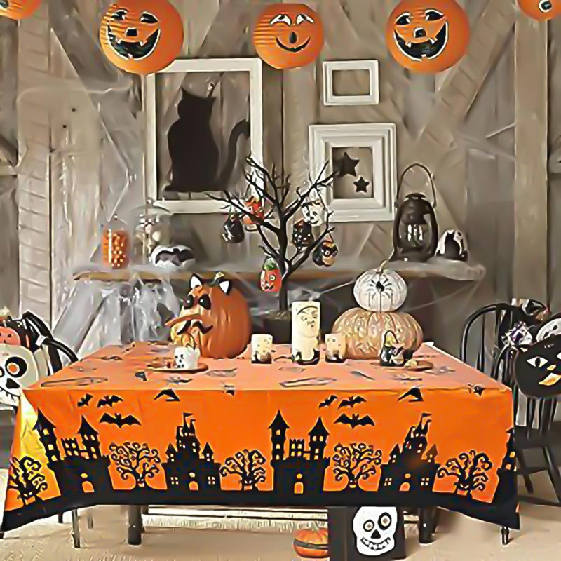 Ensemble de 2 nappes en plastique pour table de Halloween