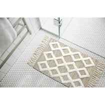 Dakota Fields Small Tassel Bath Rug Runner Boho Bathroom Mat, Moroccan  Cotton Woven Rug Fringe Washable Throw Rug, Hand Woven Geometric Neutral  Vintage Tribal Area - ShopStyle