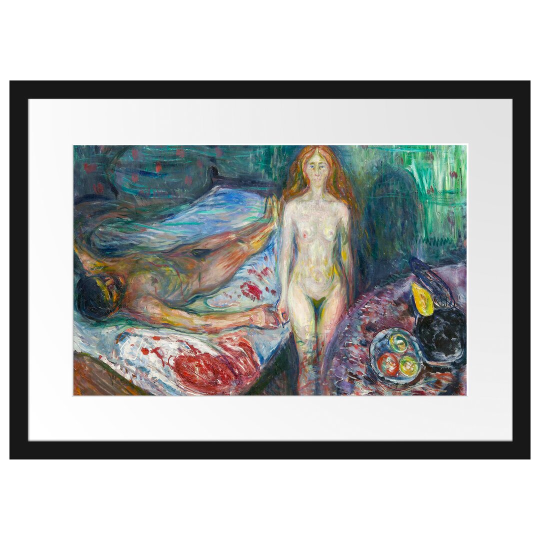 Gerahmter Kunstdruck Der Tod von Marat I von Edvard Munch