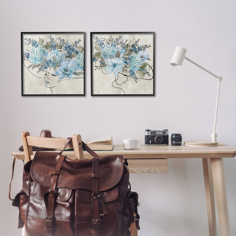 Ensemble de 2 giclées d'art féminin, Giclée encadrée noir minuit, H 17 po x l 17 po