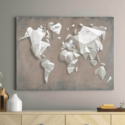 A Different World (Taupe) by Kaj Rama - Wrapped Canvas Print