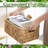 Wicker Baskets 2 Pack Handmade Big Wicker Storage Basket With Handles, Natural Water Hyacinth Wicker Baskets For Storage Shelves Organizing, Rectangle Wicker Basket
