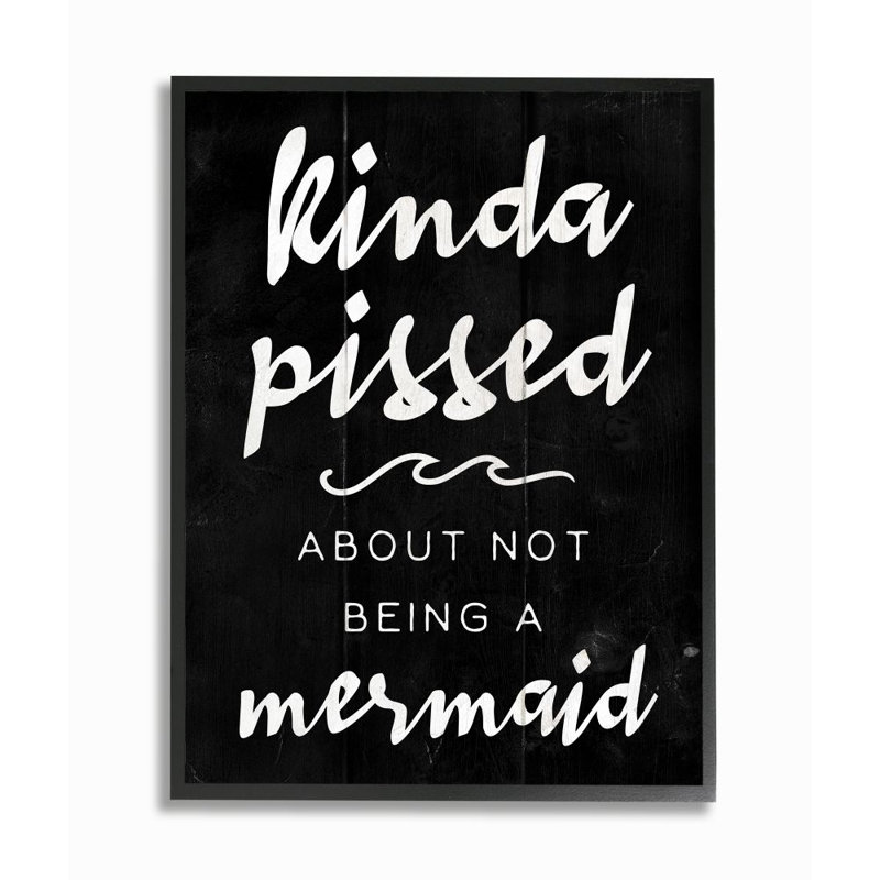 " Mermaid " by Daphne Polselli, 30" H x 24" W x 1.5" D, Midnight Black Framed Giclee
