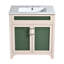 Ensemble de meuble-lavabo 30 po avec lavabo en céramique, meuble de rangement moderne avec cadre réglable en bois massif