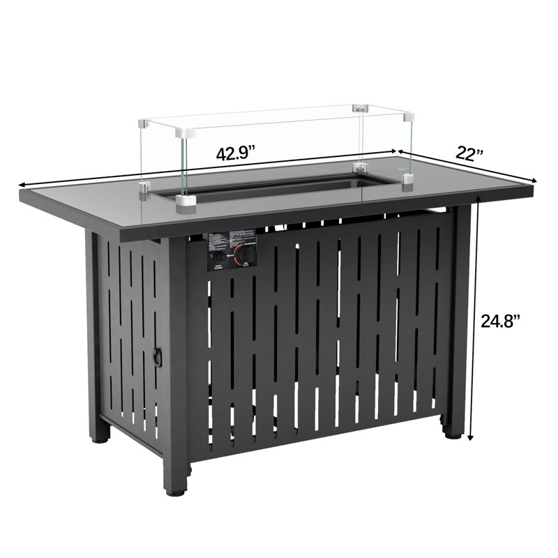 Rectangle Smokeless Fire Pit Table with Hidden Fuel Tank