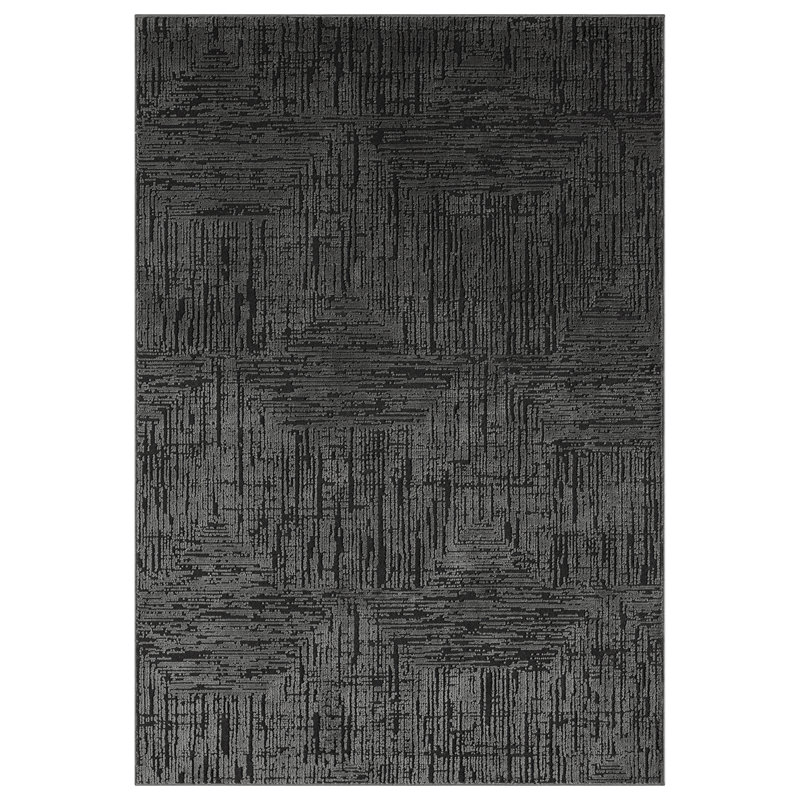 Modern Solid Textured Area Rug, Rectangle 5' x 7'