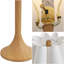 Lampe de table moderne à abat-jour colonne en faux bois 25,5 po Abel