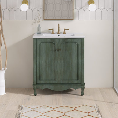 Meuble-lavabo simple 30 po avec comptoir en céramique