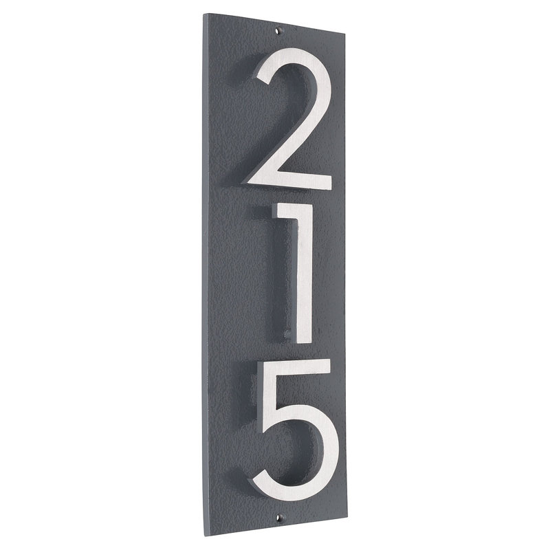 Plaque d'adresse murale sur 1 ligne, Gris / deux tons, Oui
