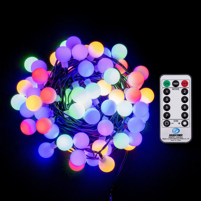 Gulsida 336'' Globe String Lights, Multicolor