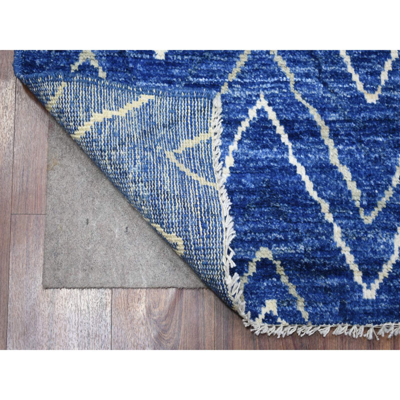 Tapis berbère marocain en laine noué à la main de 3 pi 10 po x 5 pi 9 po bleu D59937F0F363450CA2135963CC8FC6A