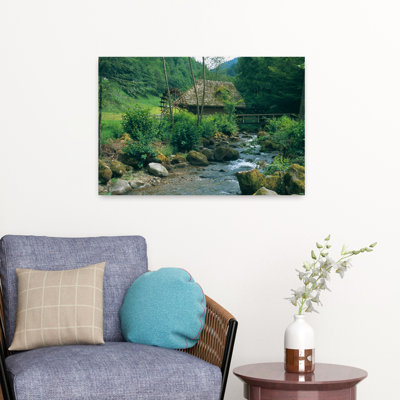 River Flowing Through Forest Black Forest Glottertal Germany Serene Traditional Abstract Forest Landscape Art