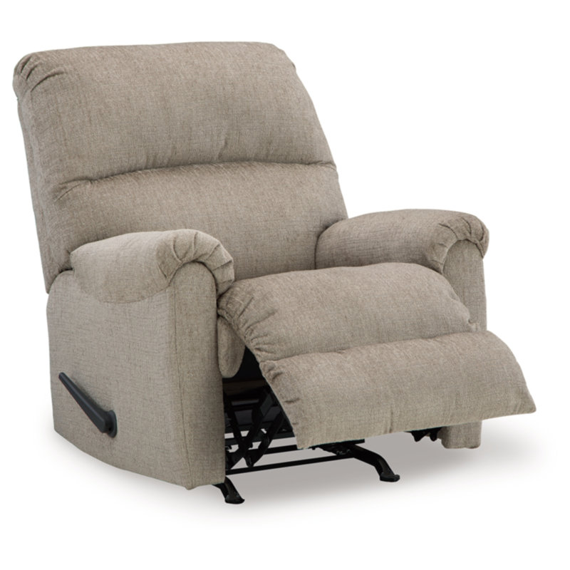 Fiarvale Upholstered Recliner, Beige Polyester