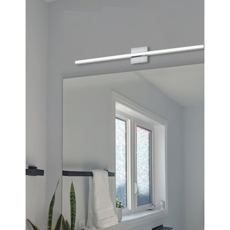 Meuble-lavabo à changement de couleur Lackowski - 35,5 po - Diffuseur en acrylique givré, Chrome poli